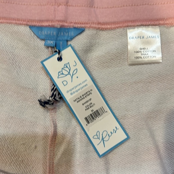 NWT! Draper James Natalie Knit Shorts Pink Awning Stripe 3X plus - Picture 4 of 7